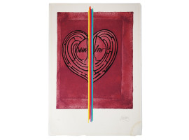 ITALIAN HEART COLOR LITHOGRAPH BY VALERIO ADAMI