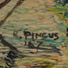 MID CENT SEA LANDSCAPE OIL PAINTING BY R. PINCUS PIC-2