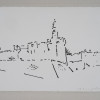 JUDAICA JERUSALEM OLD CITY VIEW LITHOGRAPH SIGNED PIC-1