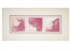 MOON TRIPTYCH MIXED MEDIA PAINTING BY IPO SANTOS