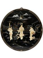 CHINESE MACAU LACQUERED MOTHER OF PEARL PANELS