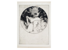 ANTIQUE SCOTTISH NUDE DRYPOINT BY WILLIAM STRANG