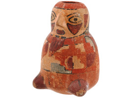 NAZCA HUARI PERUVIAN POTTERY ANTHROPOMORPHIC VASE