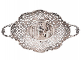 VINTAGE DUTCH ZILPLA SILVER PLATE RETICULATED TRAY