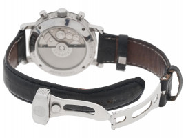 MODERN GUILLOCHE WRIST WATCH W LEATHER BRACELET