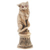 RUSSIAN 84 GILT SILVER RUBY STONES FIGURE OF CAT PIC-0