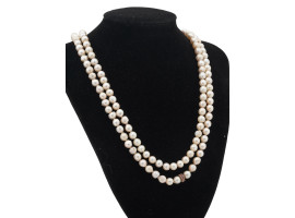 PEARL DESIGN NECKLACE WITH GOLD RUBY STONES CLASP
