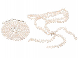 COLLECTION OF BEADED DESIGN RIVER PEARL NECKLACES