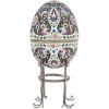RUSSIAN 88 SILVER CLOISONNE ENAMEL EGG CASE STAND PIC-0