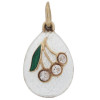 RUSSIAN GILT SILVER ENAMEL DIAMONDS EGG PENDANT PIC-0