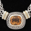 VINTAGE DAVID YURMAN GOLD SILVER CITRINE NECKLACE PIC-1