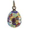 RUSSIAN SILVER ENAMEL RUBY EASTER EGG PENDANT PIC-0