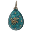 RUSSIAN 84 SILVER ENAMEL SAGITTARIUS EGG PENDANT PIC-1