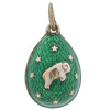 RUSSIAN SILVER ENAMEL ARIES EASTER EGG PENDANT PIC-0