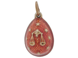 RUSSIAN SILVER ENAMEL LIBRA EASTER EGG PENDANT