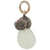 RUSSIAN CARVED JADE GILT SILVER DOG EGG PENDANT PIC-2