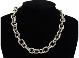 DAVID YURMAN 18K GOLD AND STERLING CHAIN NECKLACE