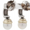 DAVID YURMAN 14K GOLD STERLING AND PEARL EARRINGS PIC-2