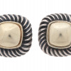 DAVID YURMAN 14K GOLD AND STERLING STUD EARRINGS PIC-0