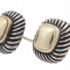 DAVID YURMAN 14K GOLD AND STERLING STUD EARRINGS PIC-1