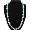 CHINESE JADE BEADED NECKLACE WITH 14K GOLD CLASP PIC-0