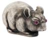 RUSSIAN SILVER FIGURE OF A MOUSE WITH RUBY EYES PIC-0