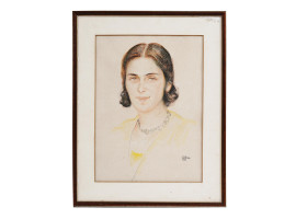 1929 AMERICAN PORTRAIT DRAWING BY WILHELM WACHTEL