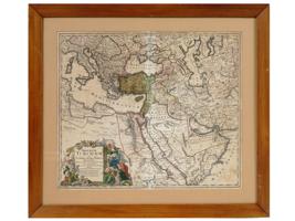 ANTIQUE 18TH C HAND COLORED MAP OF OTTOMAN EMPIRE