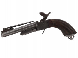 FRENCH PINFIRE BLACK POWDER PISTOL WITH BAYONET