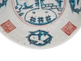 ANTIQUE CHINESE HAND PAINTED PORCELAIN CHARGER