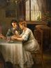VICTORIAN GENRE SCENE PAINTING BY GYORGY SALAMON PIC-2