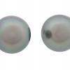 PLATINUM 14K GOLD AND BLACK PEARL STUD EARRINGS PIC-2