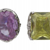 STERLING SILVER RINGS WITH AMETHYST AND CITRINE PIC-0