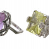 STERLING SILVER RINGS WITH AMETHYST AND CITRINE PIC-1