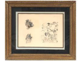 ABSTRACT ETCHING SIGNED AFTER SALVADOR DALI