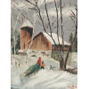MID CENT WINTER LANDSCAPE OIL PAINTING BY RICHIE PIC-1
