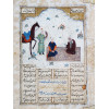 ANTIQUE MINI PERSIAN MUGHAL PAINTING W MANUSCRIPT PIC-1