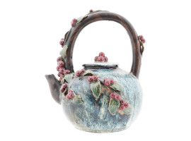 VINTAGE AMERICAN DECORATIVE CERAMIC CHERRY TEAPOT