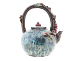 VINTAGE AMERICAN DECORATIVE CERAMIC CHERRY TEAPOT