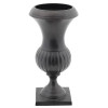 VINTAGE JAPANESE BLACK CAST IRON URN PLANTER PIC-1