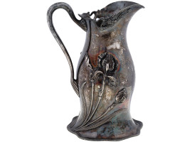 ANTIQUE AMERICAN ART NOUVEAU SILVERPLATED PITCHER