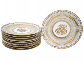 ANTIQUE FRENCH LIMOGES GILT PORCELAIN PLATES