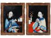 ANTIQUE CHINESE REVERSE GLASS FEMALE PAINTINGS PIC-0