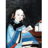 ANTIQUE CHINESE REVERSE GLASS FEMALE PAINTINGS PIC-3