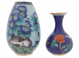 MID CENTURY CHINESE CLOISONNE ENAMEL VASES