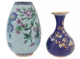 MID CENTURY CHINESE CLOISONNE ENAMEL VASES