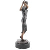 ART DECO BRONZE SCULPTURE OF LADY PLAYING GOLF PIC-2