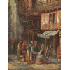 MEDIEVAL CITYSCAPE OIL PAINTING BY ALFRED BENTLEY PIC-2