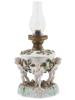 ANTIQUE 19TH C GERMAN PORCELAIN KEROSENE LAMP PIC-0