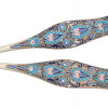 RUSSIAN SILVER CLOISONNE ENAMEL MUSTARD SPOONS PIC-3